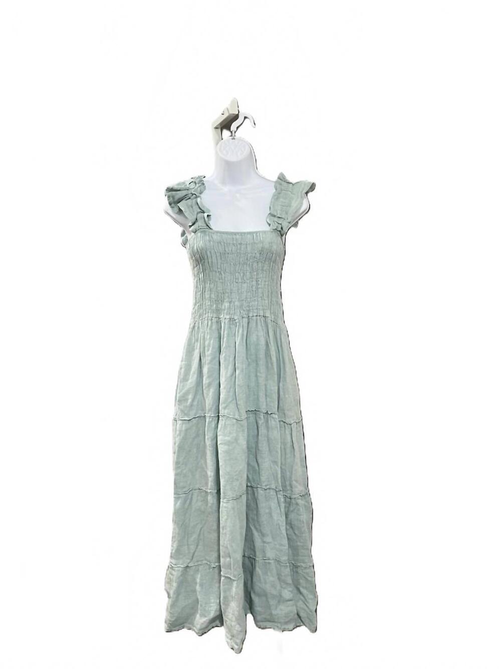 NEW MEO MELI women's flutter sleeve maxi dress in ocean blue